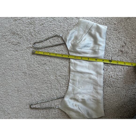 Boohoo champagne bra top with rhinestone straps, size 2 - Picture 11 of 11